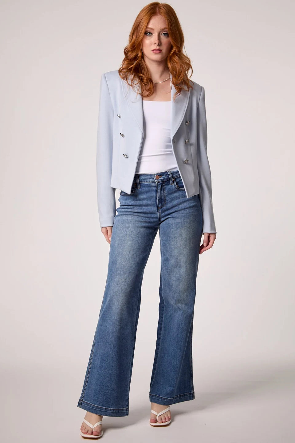 Charlotte Crop blazer-Blue Revival 4894BRS6