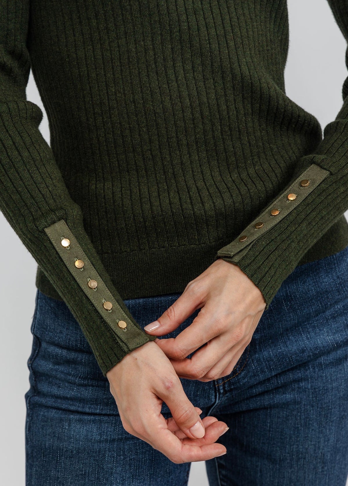 Suede shoulder patch top-J Society 24092