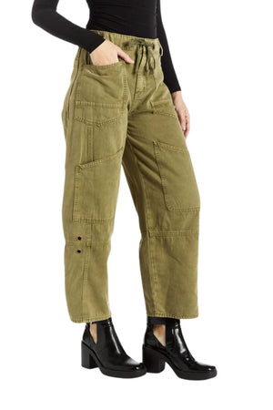 Grommet waist barrel jean solid-Tractr 97045-RGTF