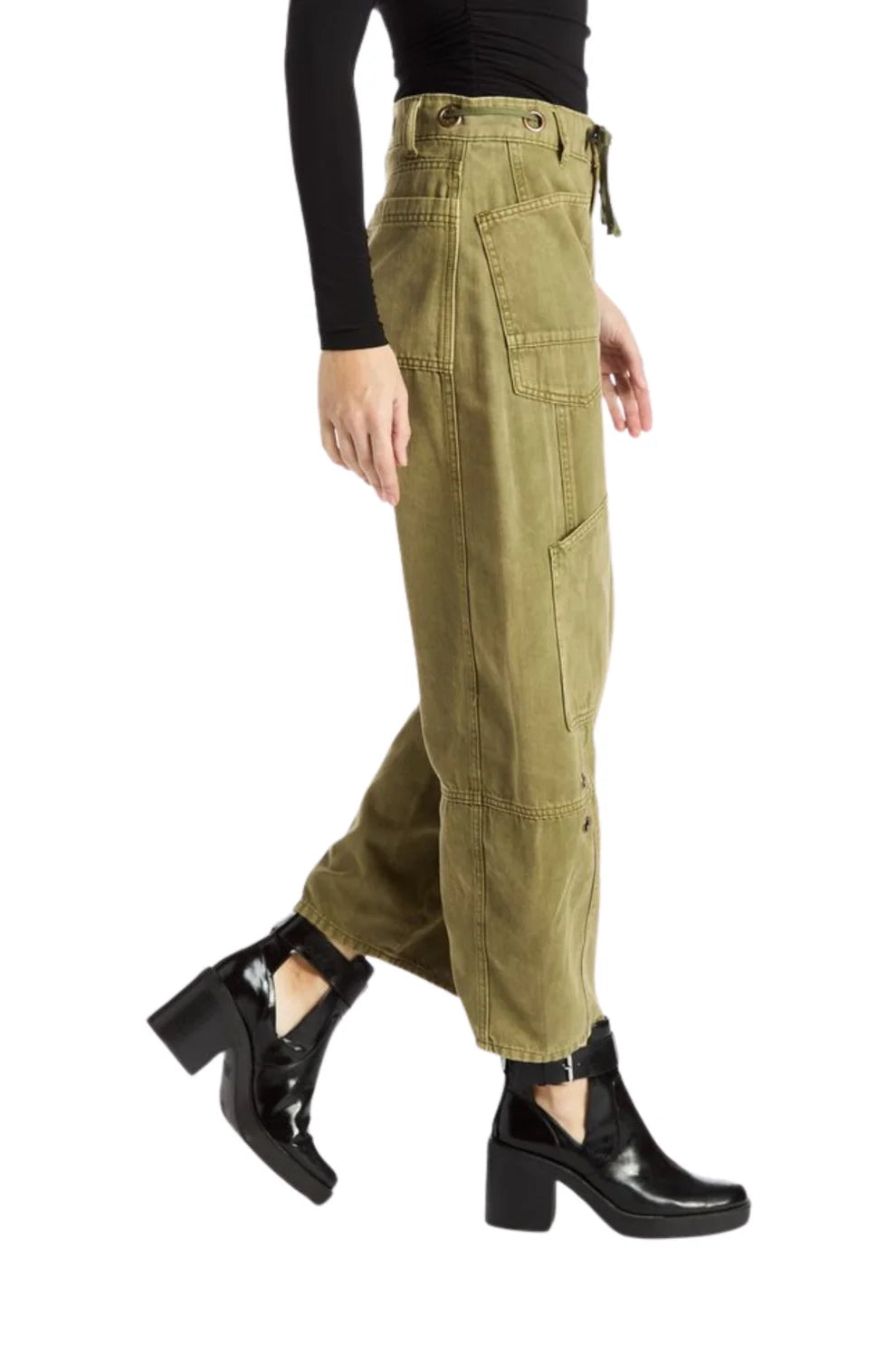 Grommet waist barrel jean solid-Tractr 97045-RGTF