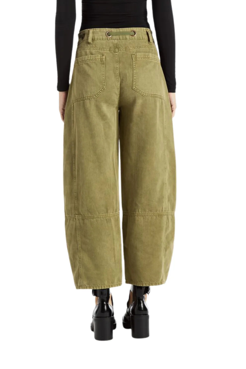 Grommet waist barrel jean solid-Tractr 97045-RGTF