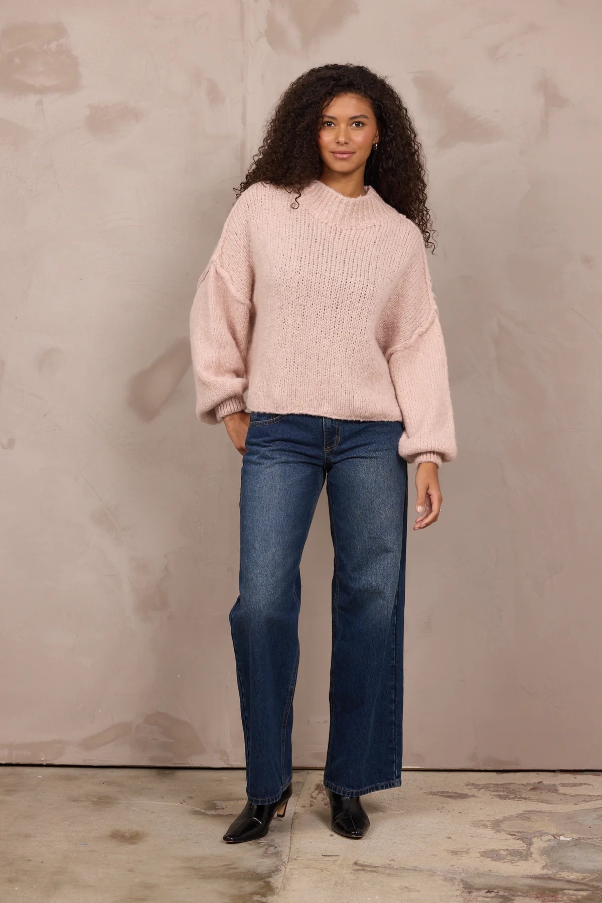 Mock neck sweater-Vintage Havana V1032