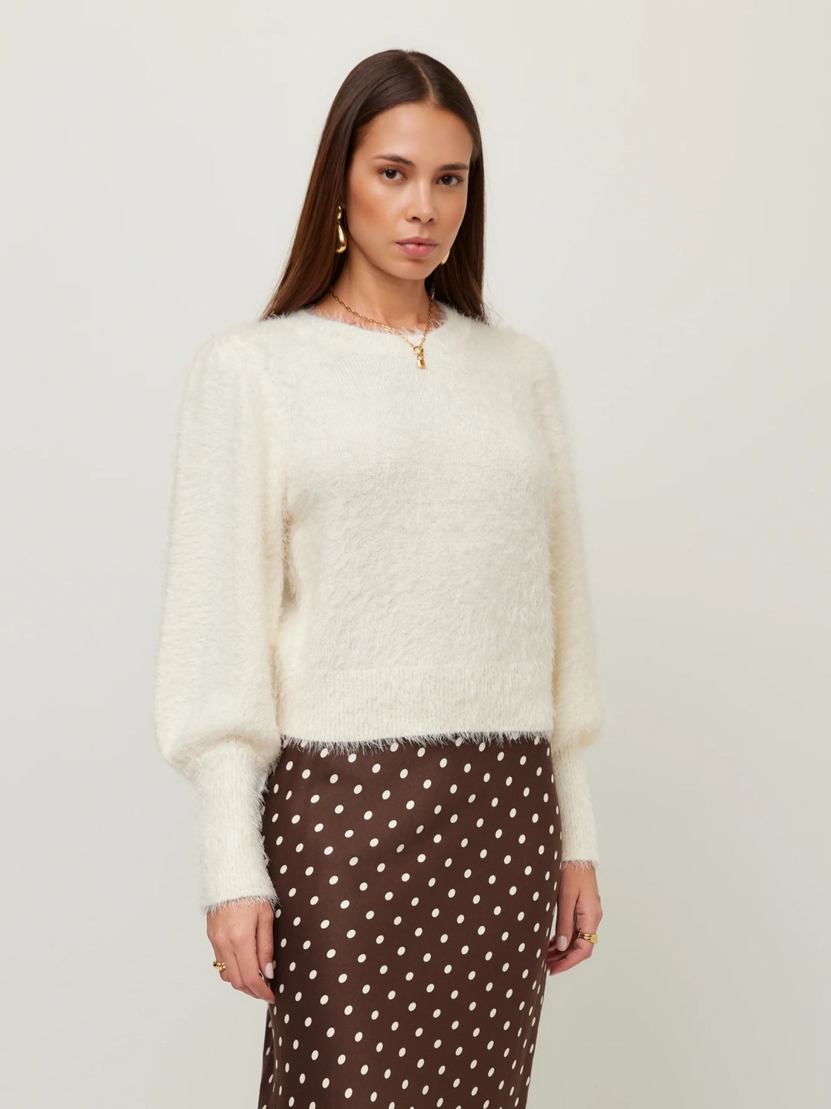 Shirred sleeve sweater-Fifteen Twenty 3F89567