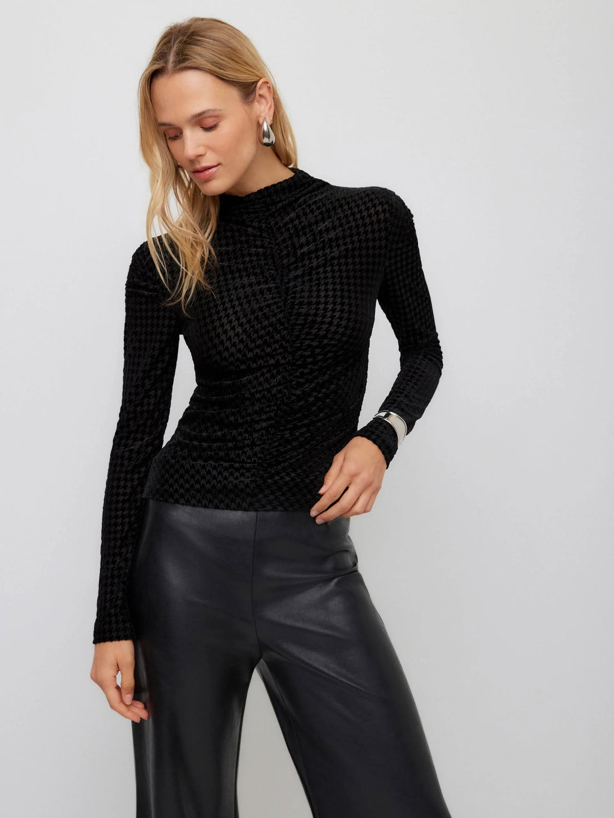 Velvet burnout ruched top-Fifteen Twenty 3F66400