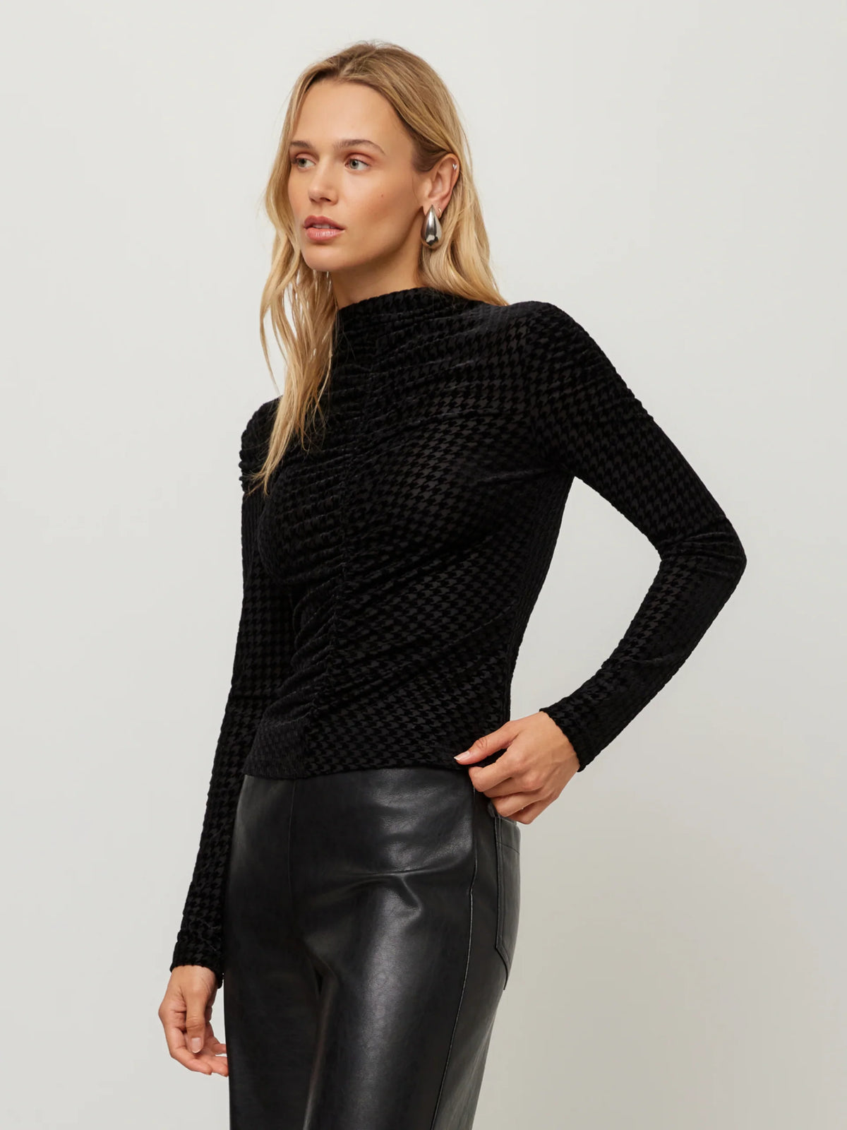 Velvet burnout ruched top-Fifteen Twenty 3F66400