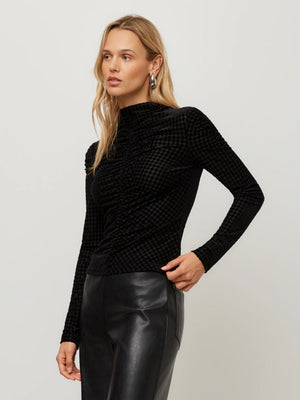 Velvet burnout ruched top-Fifteen Twenty 3F66400