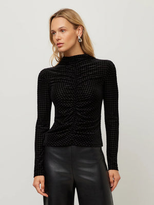 Velvet burnout ruched top-Fifteen Twenty 3F66400