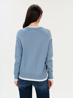Mar double layer notch collar sweater-Six Fifty SF1008