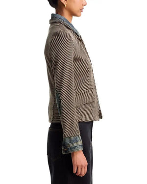 Clarissa mixed media jkt check-Six Fifty Sf101