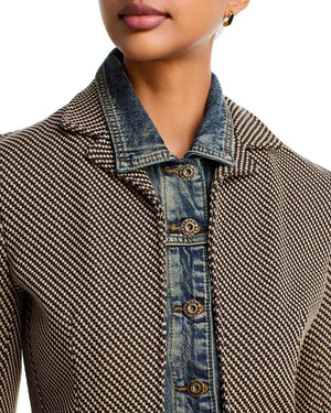 Clarissa mixed media jkt check-Six Fifty Sf101