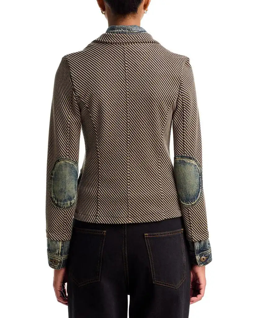 Clarissa mixed media jkt check-Six Fifty Sf101