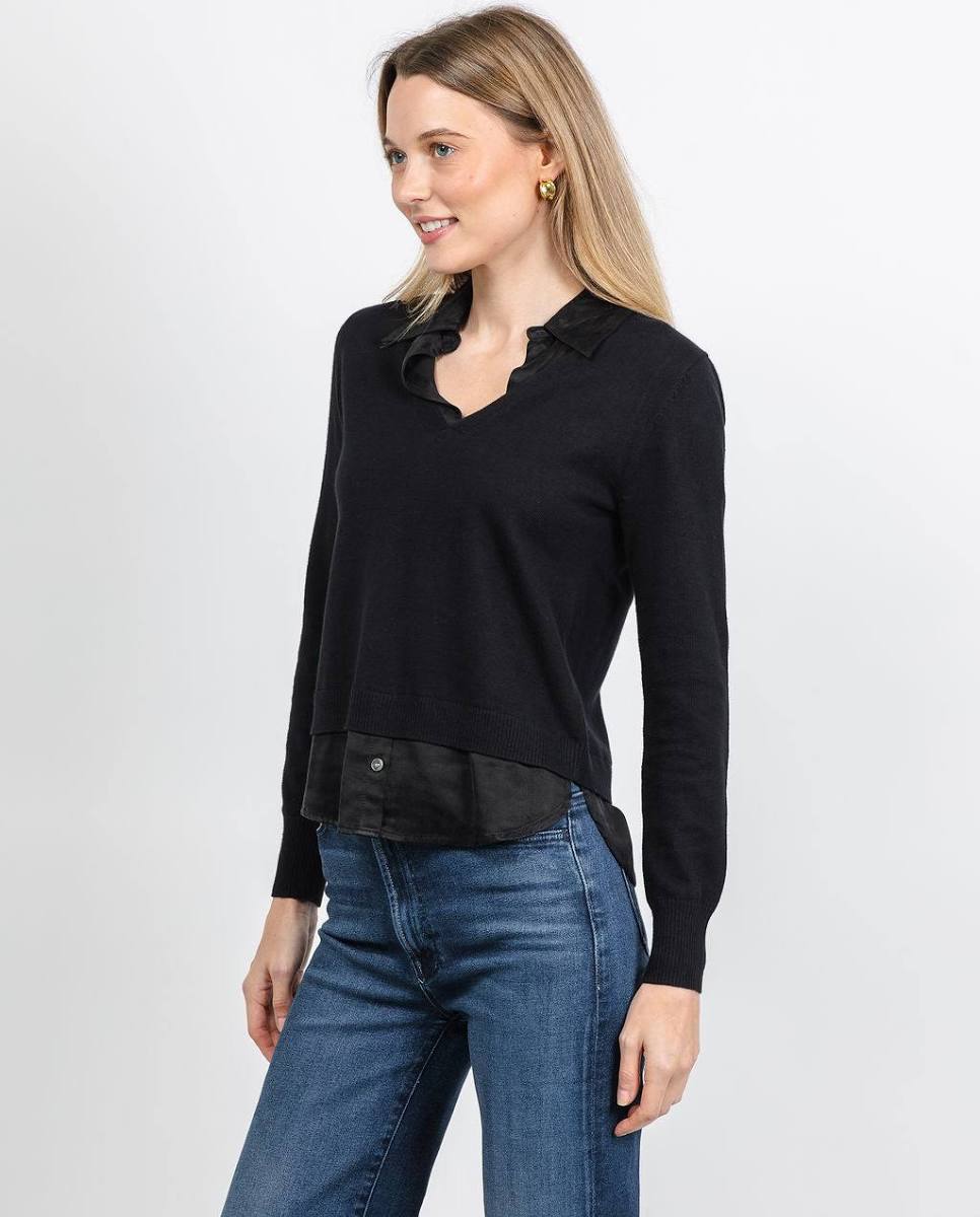 Washed rayon 2fer sweater-J sociey 24079