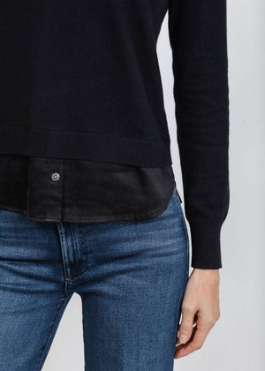 Washed rayon 2fer sweater-J sociey 24079