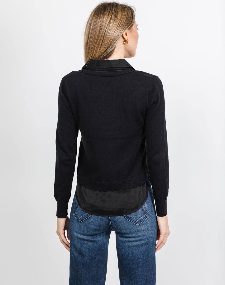Washed rayon 2fer sweater-J sociey 24079