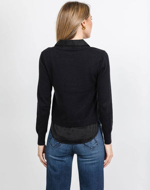 Washed rayon 2fer sweater-J sociey 24079