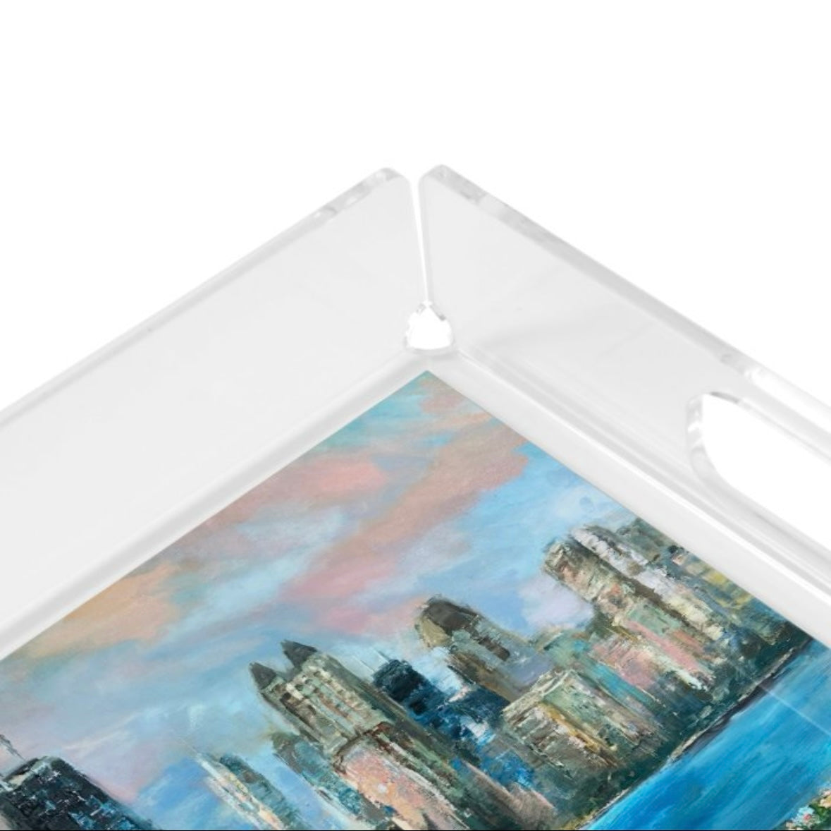 Donna j. West Large Acrylic Tray Follow Your Path Cityscape