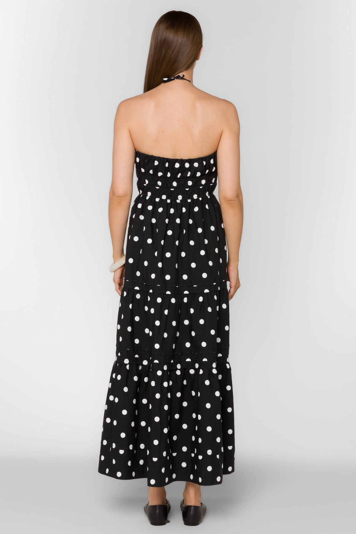 Polka Dot strapless dress-Velvet Heart CHV-6216