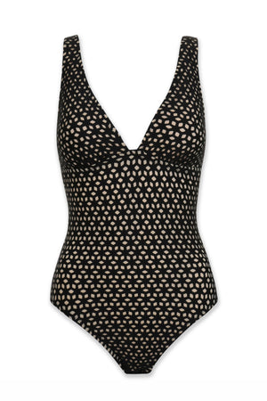 Juliette Laser Cut One Piece in Black - Helen Jon