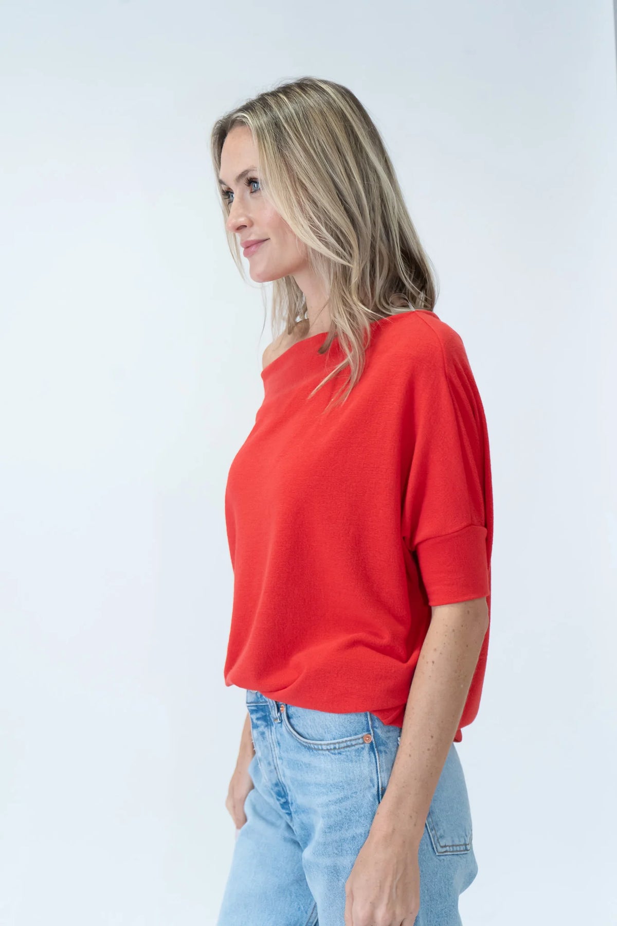 Short sleeve Anywhere top red-Six Fifty SF3037