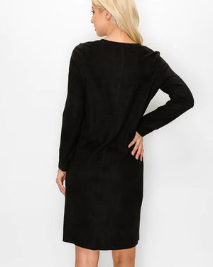JOH Black Aurora Faux Suede Dress