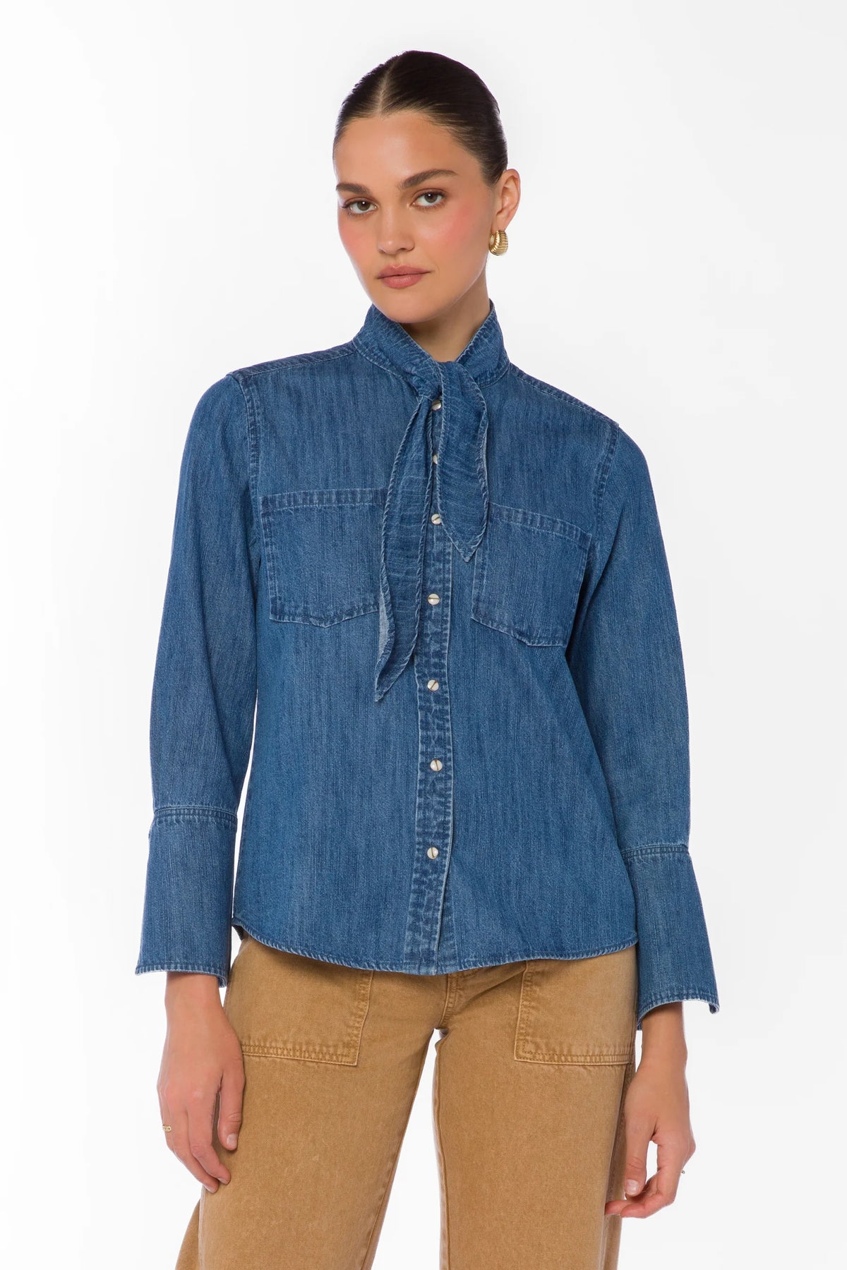 Joline L/S denim shirt-Velvet Heart DJO-25256