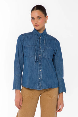 Joline L/S denim shirt-Velvet Heart DJO-25256