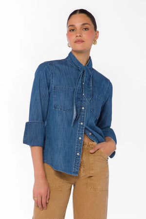 Joline L/S denim shirt-Velvet Heart DJO-25256