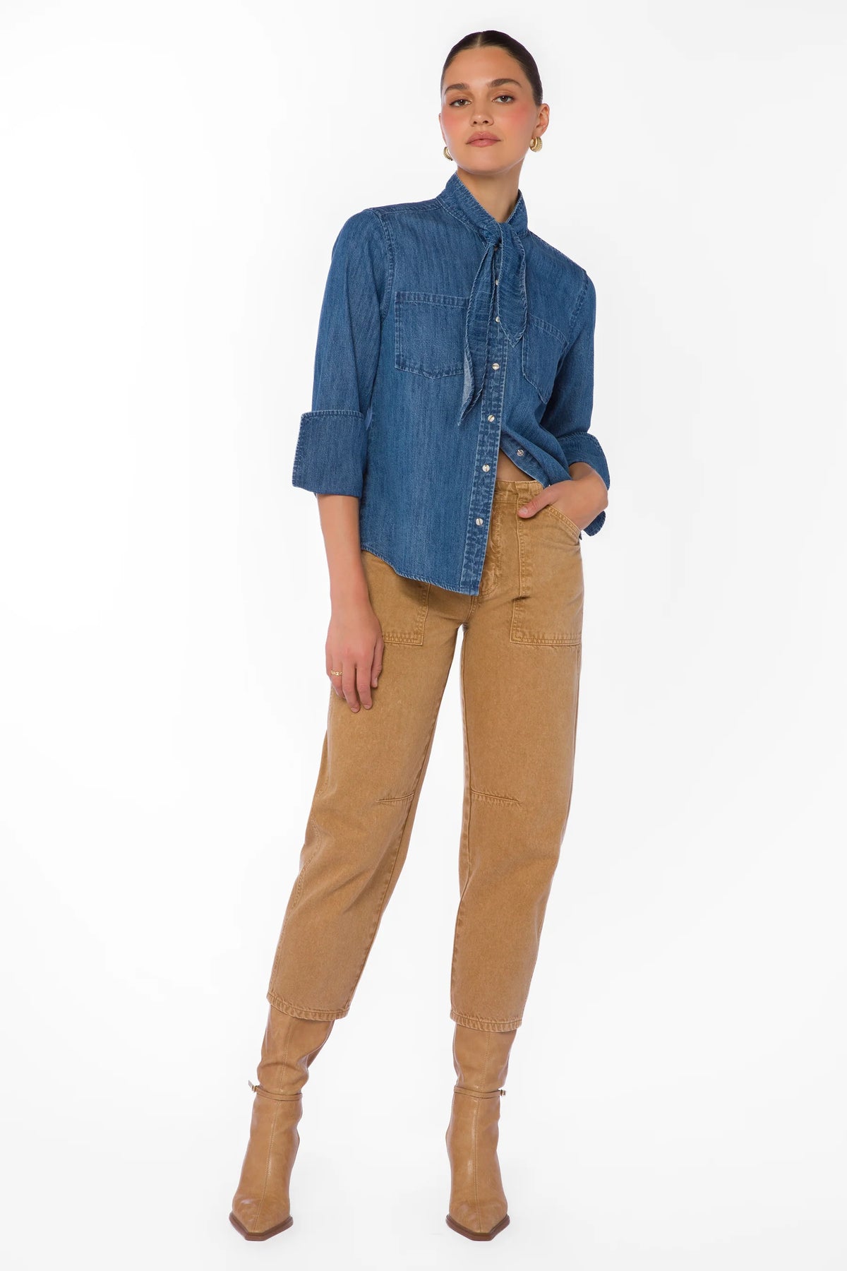 Joline L/S denim shirt-Velvet Heart DJO-25256