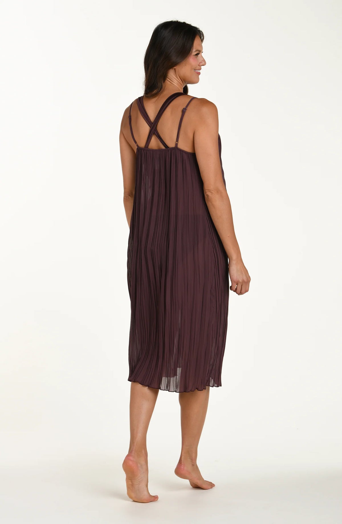 Sunbeams Open Tie Front Midi Dress in Truffle - La Blanca