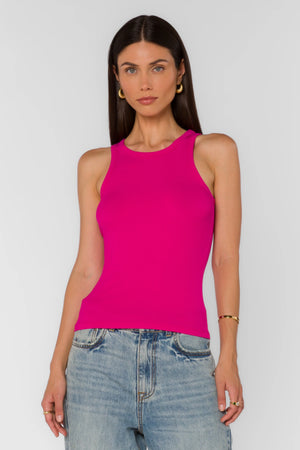 Lindy Tank Top in Fuchsia - Velvet Heart