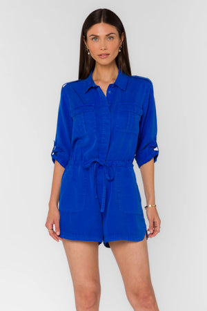 Luba Romper in Blue - Velvet Heart