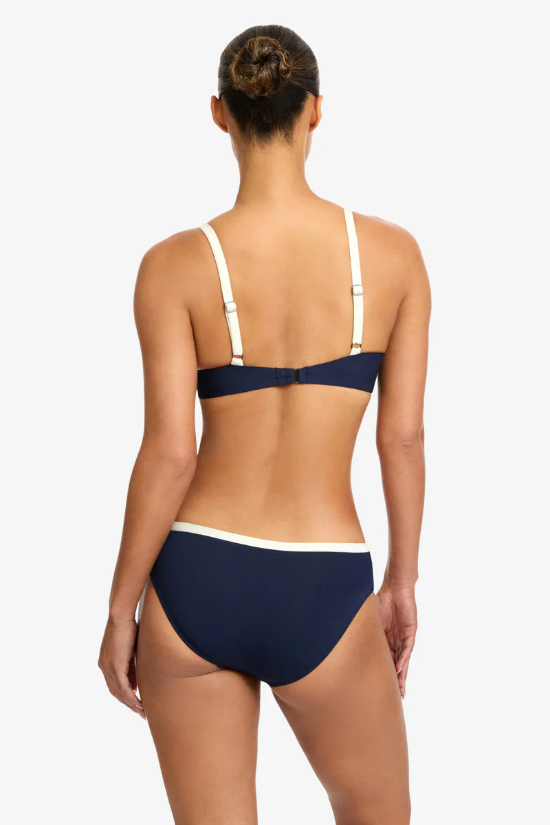 Tierna Triangle Top in Navy/Cream - Robin Piccone