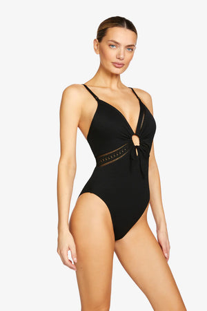 Isabelle Keyhole One Piece in Black - Robin Piccone