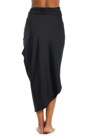Convertible Faux Wrap Skirt in Black - Sunshine 79