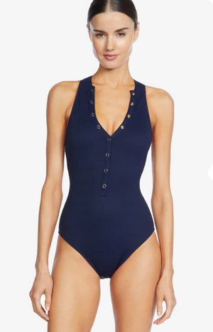 Amy 1pc High neck navy-Robin Piccone 220814