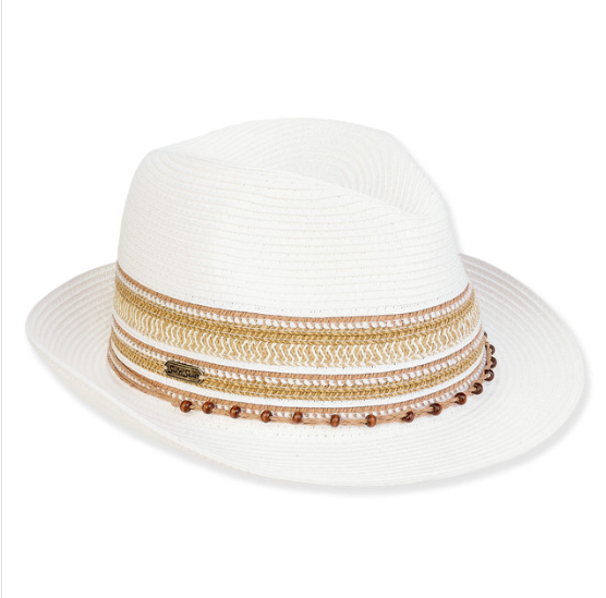 Paperbraid white Fedora 2" brim-Sun n Sand HH3277