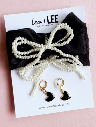 Black Laces/Bow & Star charm Set-Leo +Lee