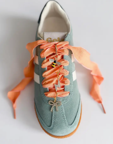 Mango shoe laces w bee & bow charm set-Leo + Lee
