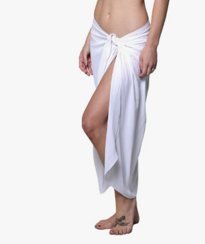 georgette long sarong white -J. Valdi J001