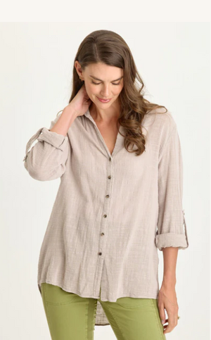 Porter blouse clay-Wearables 13458W