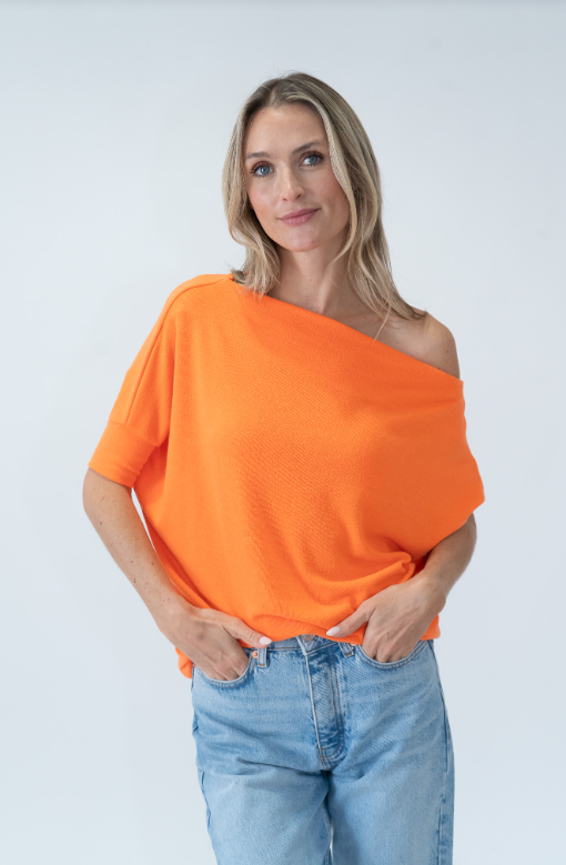Short sleeve anywhere top orange-Six Fifty Sf3037