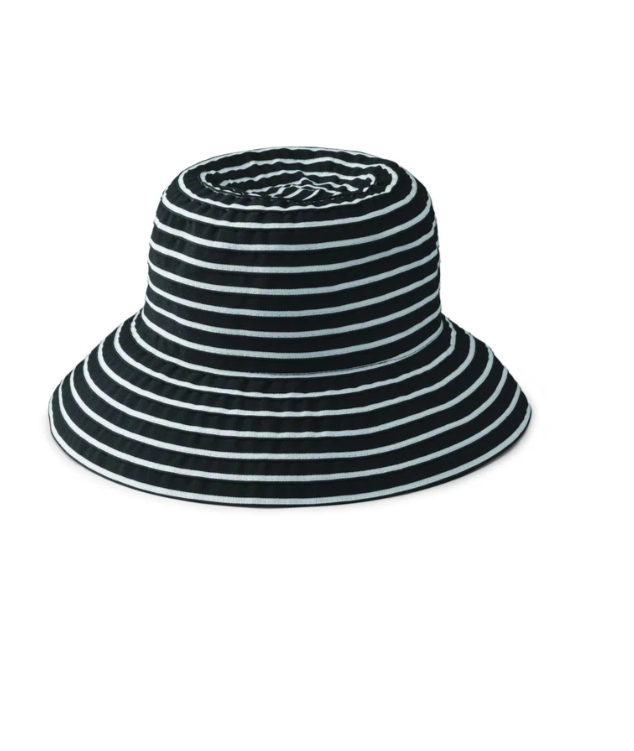 Ribbon small brim floppy hat blk/whi-San Diego Hat Rbs244