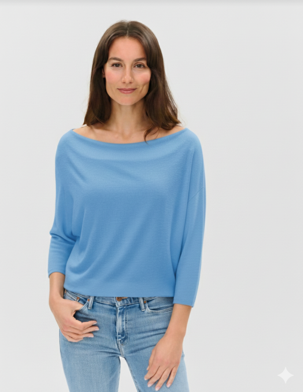 Short sleeve anywhere top crystal blue-Six Fifty SF3037