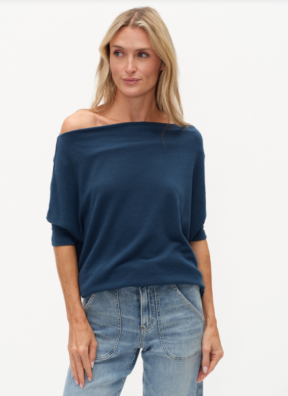 Short sleeve Anywhere top navy-Six Fifty SF3037