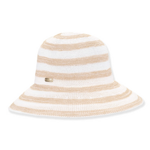 Ivory stripe bucket hat-Sun n Sand HH3575