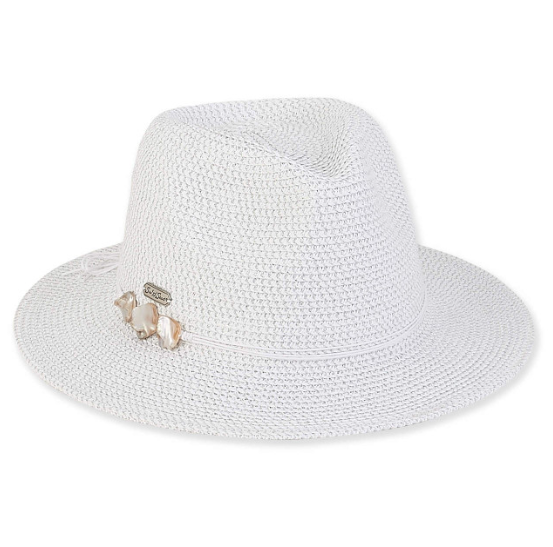 Paperbraid fedora w/lurex -Sun n Sand HH2209