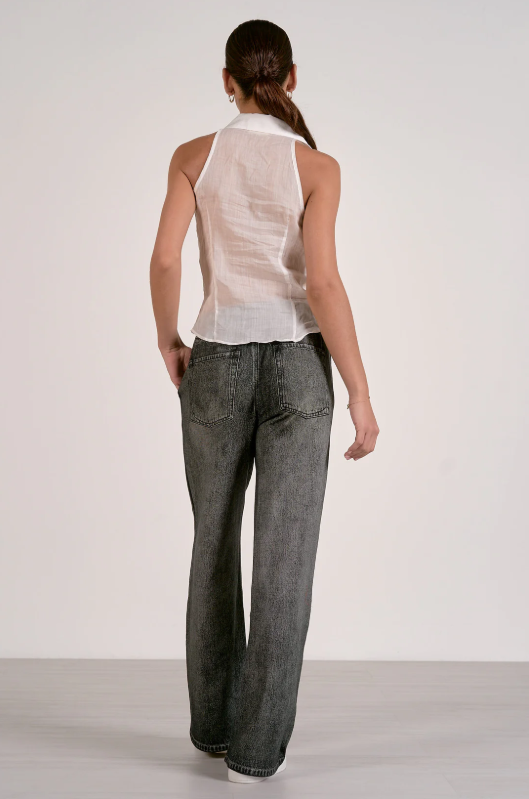Jojo denim track sweatpant-Elan JF2399