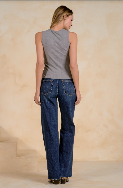 Gathered neckline tank-Elan mr11705