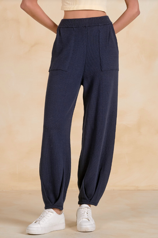 Patch pocket balloon sweatpant-Elan sw2418