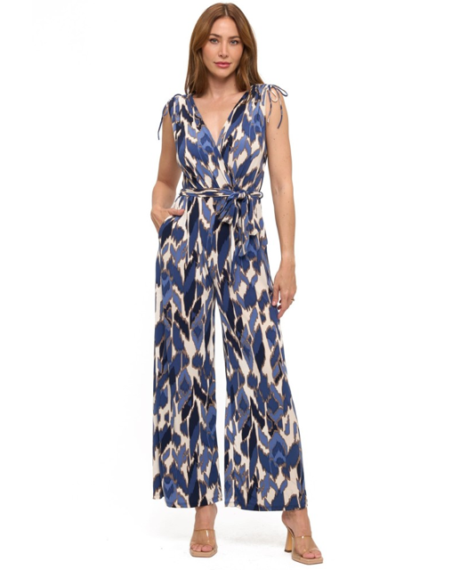 Printed Jumpsuit with belt -Ariella P487-V1043